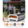 VEVOR Dual Fuel Pizza Oven Outdoor, 16 in Wood Fire & Propane Gas Pizza Oven, Portable Pellet & Propane Pizza-Maker with Thermometer, Black - 3 of 4