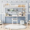 Loft Bed Twin Size with Large Desk and 2-Tier Storage Shelves, Heavy Duty Metal Loft Bed with Ladder and Guardrail for Kids and Adults - 3 of 4