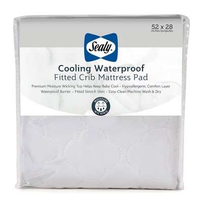 Sealy Cooling Moisture Wicking Waterproof Crib Mattress Pad - White
