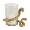 Decorative Metal Glass Aluminum Pillar Holder with Serpent Design in Boho Style - 2 of 4