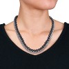 EVERLY JEWELRY |Mens 7.5-8mm Cultured Freshwater Black Pearl and Double Curb-Link Sterling Silver Chain Double Necklace - 3 of 4