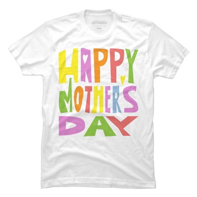 Men's Design By Humans Happy Mother's Day Colorful Text By Yunta T-Shirt