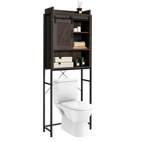 Costway Over-the-toilet Storage Cabinet Bathroom Organizer W/ Sliding ...