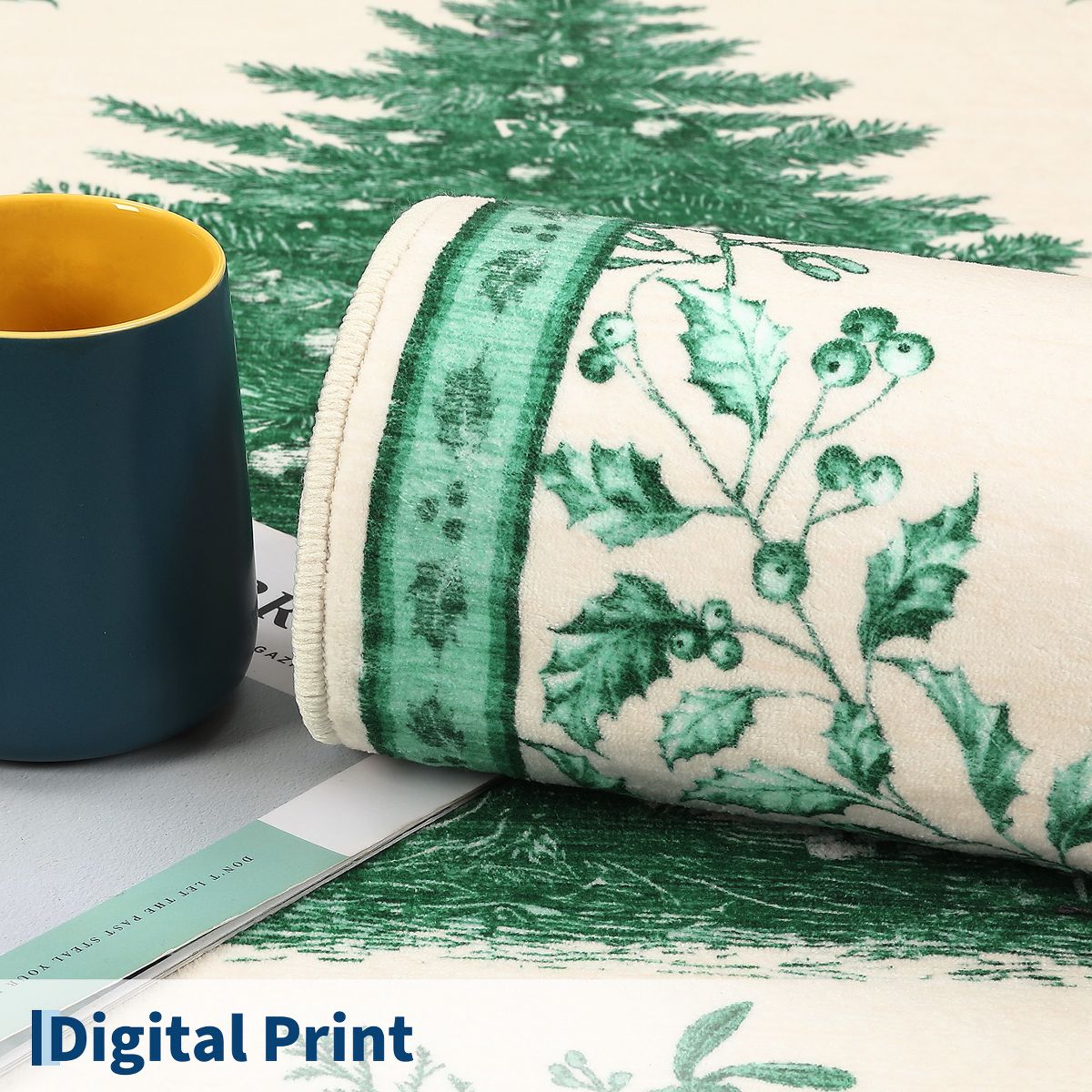 Christmas Tree  Area Rug Washable for Living Room,Stain Resistant Nursery Mat Non-Slip Bedroom,Holiday Decor Untra-Thin Carpet for Office - thumbnail 10