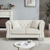 60.2'' Velvet Chesterfield Tufted 2-Seater Sofa with Nailhead Trim, Metal Foot and Two Pillows for Living Room - 3 of 4