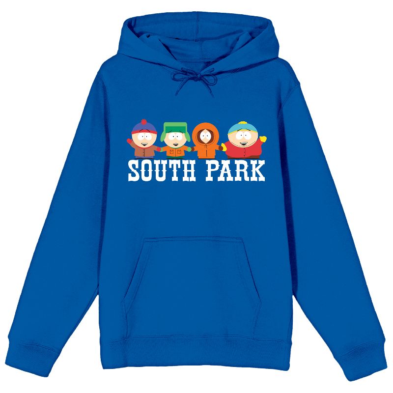 South Park Group Character Art Unisex Blue Graphic Hoodie, 1 of 4