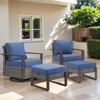 Buenhomino 4 Pieces Patio Furniture Sets, Wicker Patio Swivel Glider Chairs Set with 2 Ottoman, Outdoor Furniture Set for Outside Porch and Backyard - 2 of 4
