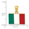 Black Bow Jewelry 14k Yellow Gold Enameled Flag of Italy Pendant - 3 of 4