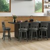 Tangkula 26" Upholstered Bar Stool w/ Wooden Frame Swivel Seat & Footrest for Pub Bar - 3 of 4