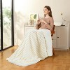 Electric Blanket 50"x60", Cozy Faux Rabbit Fur Heated Blanket with 4 Heating Levels & 4 Hours Auto Off, Over-Heat Protection, Beige - 2 of 4