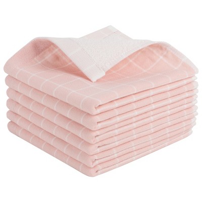 Piccocasa Cotton Terry Small Kitchen Dish Cloth Cleaning Dish Rags 6 Pcs  Pink 10.5 X 15 : Target