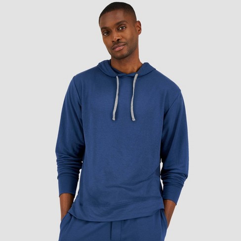 Hanes Premium Men's Long Sleeve Pajama Hoodie - Blue Denim S