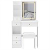 Homy Casa Vanity Table Set with Lighted Mirror and Storage Drawers for Bedroom or Dressing Room, White - 2 of 4
