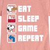 Girls' - Peanuts - Eat Sleep Game Snoopy Fitted Short Sleeve Graphic T-Shirt - 2 of 4