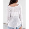 Sheer Tops for Women Summer Breathable Pullover Sweater Crochet Tops Long Sleeve Hollow Out Beach Summer Sweater Beach Cover Ups - 2 of 3