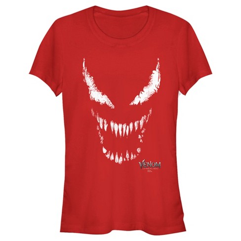 Juniors Womens Marvel Venom: Let There be Carnage Big White and Red face T-Shirt - image 1 of 4