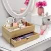 Sorbus Bamboo Supplies Organizer, 4-Compartment Wooden Box Caddy, Great for Makeup, Skincare, Office, & Pantry Storage - 2 of 4