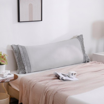 Macrame Tassel Pillowcases – Soft Decorative Pillow Covers with Fringe, Boho Style Deep Pocket Design, Queen/King/Body Options