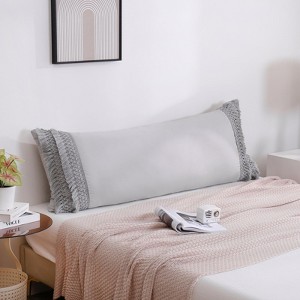 Macrame Tassel Pillowcases – Soft Decorative Pillow Covers with Fringe, Boho Style Deep Pocket Design, Queen/King/Body Options - 1 of 4