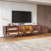 70.8'' Modern TV Stand for 80 Inch TV, Rattan Media Console with LED Lights, Drawers & Cabinets for Living Room-3irtyhousy - 3 of 4