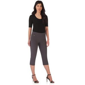 Rekucci Women's Pull-On Mid-Rise Straight-Leg Capri Pants with Tummy Control and Hidden Pocket - 1 of 4