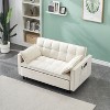 ORRD Modern Velvet Loveseat Futon Sofa Bed, 3-in-1 Convertible Sleeper with Reclining Backrest & Toss Pillows, Small Space Sofa for Living Room - 3 of 4