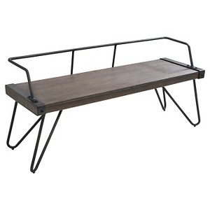 LumiSource Stefani Industrial Bench Antique Metal: Rectangle, Metal Frame, Seats 2, No Upholstery - 1 of 4