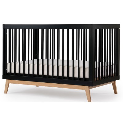Image of dadada Natural Soho 3-in-1 Convertible Crib (Black w/ Natural)