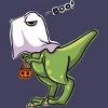 Women's Design By Humans Halloween Ghost Dinosaur By whynot007 Racerback Tank Top - 2 of 3
