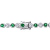 EVERLY JEWELRY | Sterling Silver 9.5 Ct Tgw Green Cubic Zirconia & Created White Sapphire Bracelet, 7 inch - 4 of 4