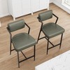Garvee Bar Stools Set of 2, Tall Bar Chairs with Thick Cushion & Thickened Metal Legs, Upholstered Counter Height Bar Stools w/ Backrest and Footrest - 4 of 4
