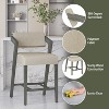 Snyder 26" NonSwivel Counter Height Barstool Aged Gray/Ecru - Hillsdale Furniture: Upholstered, Wood Frame - 4 of 4