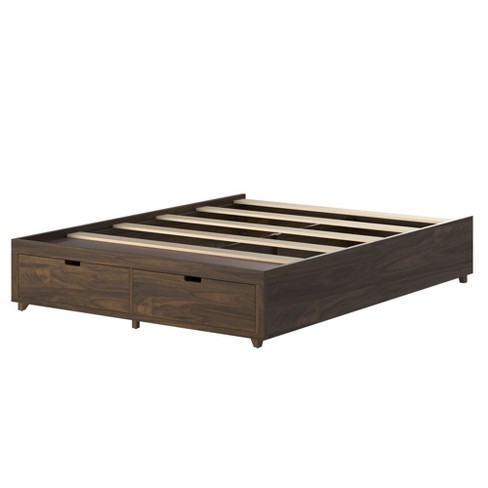 Eluxury North America Pine Storage Bed, King Platform Bed Frame With Storage No Headboard