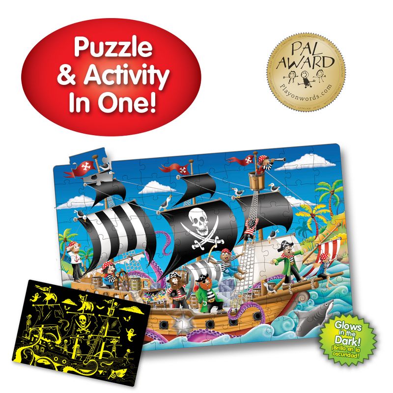 The Learning Journey Puzzle Doubles! Glow in the Dark! Pirate Ship (100 pieces), 4 of 9