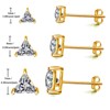 Paaaawaters Yellow Gold Plated 925 Sterling Silver Triangle Cubic Zirconia Stud Earrings for Women - 3 of 4