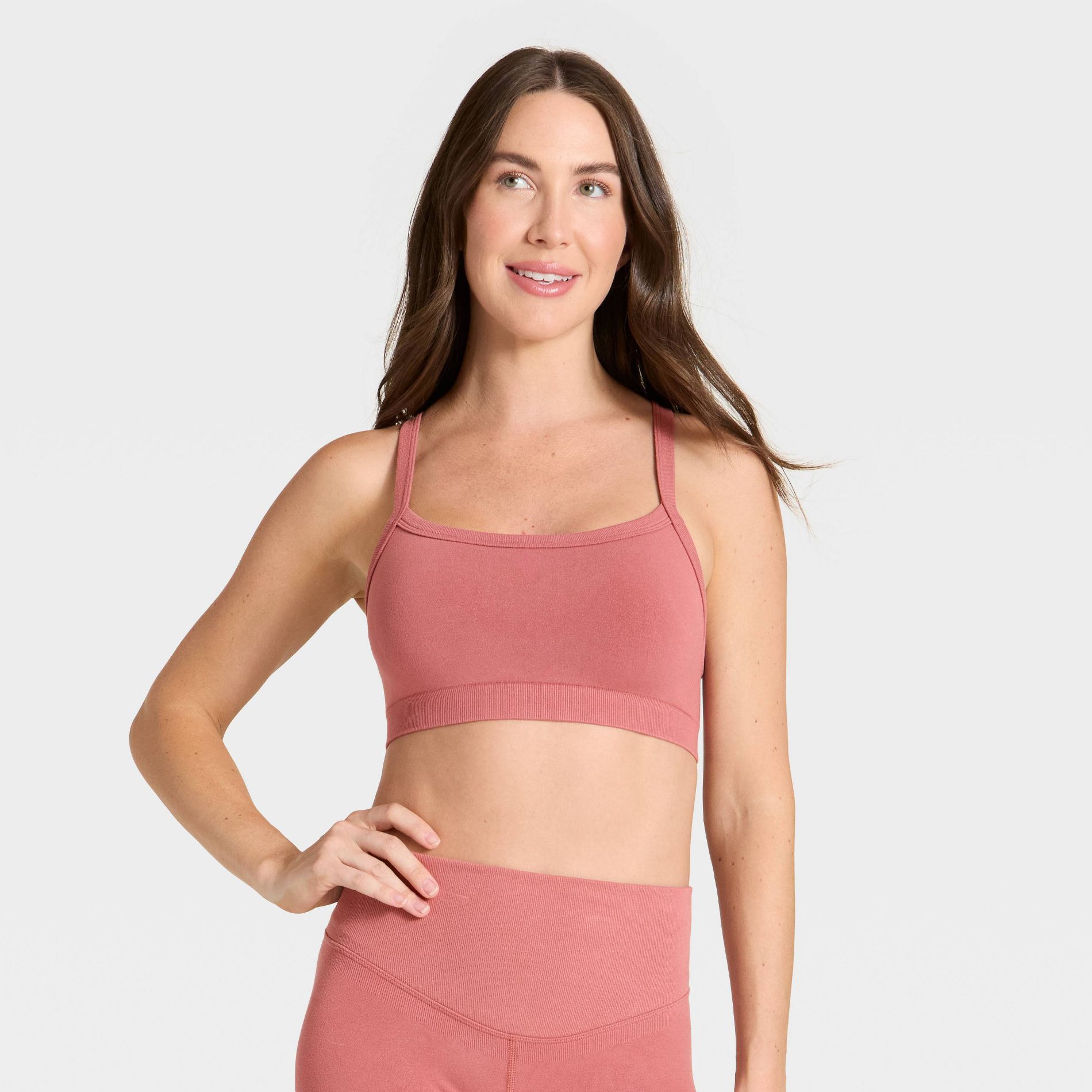 Women's Modal Seamless Light Support Sports Bra - All In Motion™ Blush XS