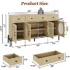 62'' Buffet Cabinet with Storage,Wooden Buffet Cabinet with 3 Drawers and 4 Fluted Glass Doors, Coffee Bar Cabinet Buffet Table - 2 of 4