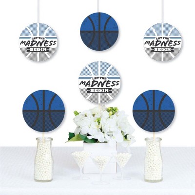 Big Dot of Happiness Blue Basketball - Let The Madness Begin - Decorations DIY College Basketball Party Essentials - Set of 20