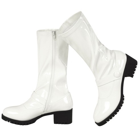 Faux Patent Leather Mid-calf Boots