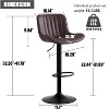 YOUNIKE Modern Bar Stool Set of 2, Leather Upholstered Barstools Swivel Adjustable Chairs for Home and Kitchen 19.29"Wx21.65"Dx(32.28"-41.73")H - 2 of 4