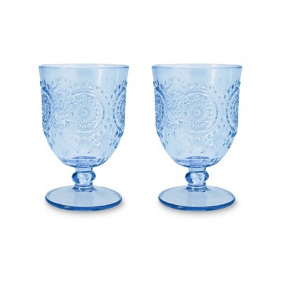 10.14 fl oz 2pk Drinking Glass Set Blue - Bullseye's Playground™