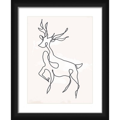 18" x 22" Matted to 2" Reindeer Picture Framed Black - PTM Images