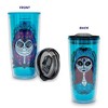 Silver Buffalo Disney Nightmare Before Christmas Sugar Skulls Plastic Travel Tumbler with Lid - 2 of 4