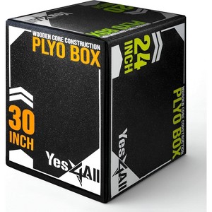 Yes4All 3-in-1 Padded Plyo Box with Wooden Core & Vinyl Cover 30