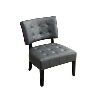 Vynxaria Modern Gray Faux Leather Oversized Accent Chairs with Easy Clean Design, Perfect for Home & Office Use - 1 of 4