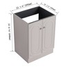 SEVOBAL Bathroom Vanities Freestanding 24 Inch Vanity with Soft Close Cabinet Doors for Bathroom, Gray, 23.25"*19.5"*33.37" - 3 of 4