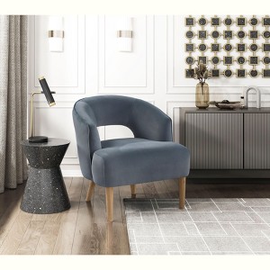 NicBex 1pc Accent Chair Unique Style Velvet Plush Seat Solid Wood Legs Lounge Chair Reading Chair Comfy Chair for Living Room Bedroom Studio - 1 of 4