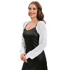 Coolmee Women's Open Front Ribbed Knit Pointelle Bolero Shrug Sweater Long Sleeve Crop Cardigan Shrugs Tops - 2 of 4