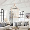 Dewdrop Farmhouse Lantern Pendant Light, 6-Light Deep Gold Iron Frame with Adjustable Chain, 39.96in ETL Listed Chandelier for Dining Room - 3 of 4