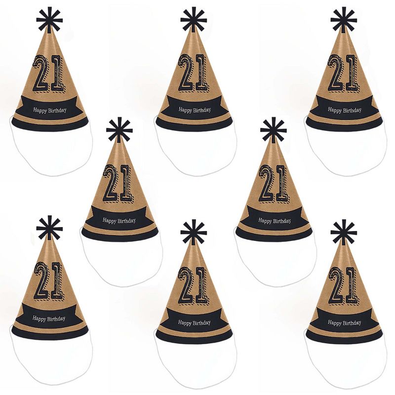 Big Dot of Happiness Finally 21 - 21st Birthday - Cone Happy Birthday Party Hats for Adults - Set of 8 (Standard Size), 5 of 7